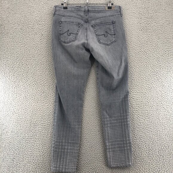 AG Adriano Goldschmied Jeans Womens 29 Gray Houndstooth Leggings Ankle Skinny - Picture 3 of 14